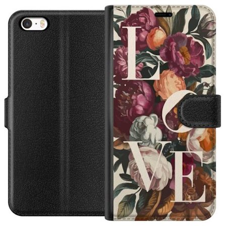 Yhteensopiva Lompakkokotelo Apple Apple iPhone 5 Rakkaus kukkamotiivi pionien ja vintage-värien kanssa romanttinen suunnittelu lämpimällä tunnelma