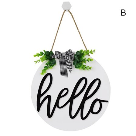 Välkomstskylt Dörrskylt Rustik ytterdörr Dekorativ Rund trähängande skylt för hela säsongen Farmhouse Verandadekor 30cm