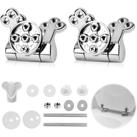 Sett Toalettsetehengsler, Toalettsetehengsler Festesett Erstatning Reservedeler for Toalettsete for Toalett