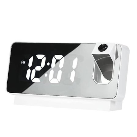 LED USB Digital Projektor Projektor Snooze Dobbel Alarm FM Radio