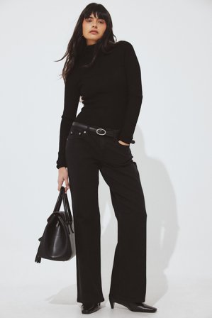 NA-KD - Lane jeans med lavt liv - Low waist jeans - Svart - EU 40