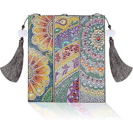 3-pakning Diamantmaleri Bokmerker Diamant Duske Perlebelagte Maleri Bokmerker