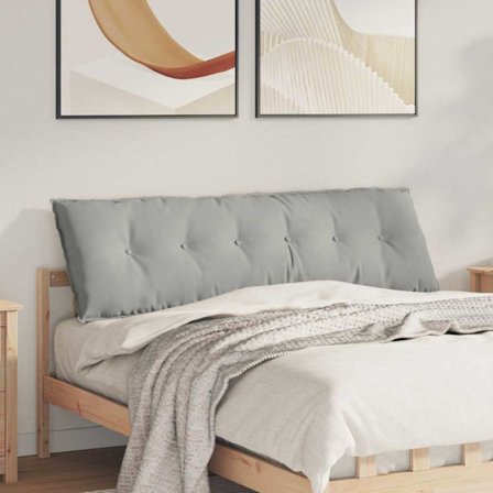 Ryggkudde Ljusgrå 160 x 50 cm Mikrofiber Tyg