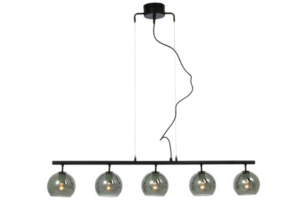 Aneta Lighting ATOM taklampe 5-lys rett, svart/sotet, 5 x E14