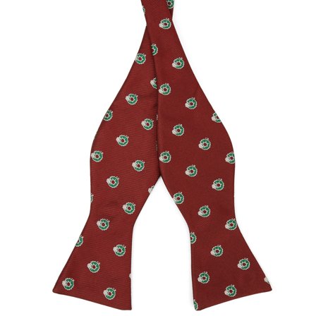 Noeud papillon rouge à motif de couronne de Noël pour hommes - Noeuds papillon à nouer