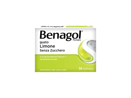 Benagol Antisettico per Bocca e Gola 36 Pastiglie Limone Senza