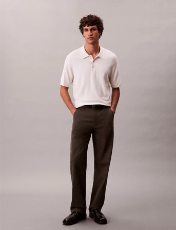 Calvin Klein Ss Ck Tech Knit Sweater Polo 14G - White - XL