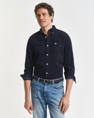GANT - Bomullscorduroy-skjorte i regular fit til herre evening blue