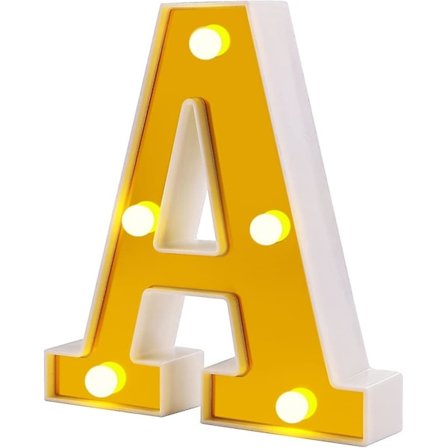 Led Marquee Bokstav Ljusskylt (bokstav A) - Batteridriven Dekorativ Ljus