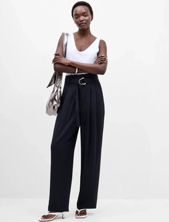 French Connection Vinnie D.ring Belted Trouser - Navy - 38