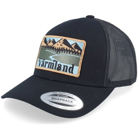 Wild Spirit - Schwarz trucker Cap - Swedish Värmland Landscape Black Trucker @ Hatstore