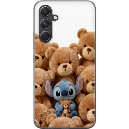 Kompatibel Mobilcover til Samsung Samsung Galaxy S24 Sød og sikker illustration med Stitch omgivet af bamser, der skaber en varm og legende følelse