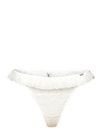 Brief Ivy Thong Flounce Stringtruse Undertøy Hvit Lindex*Betinget Tilbud
