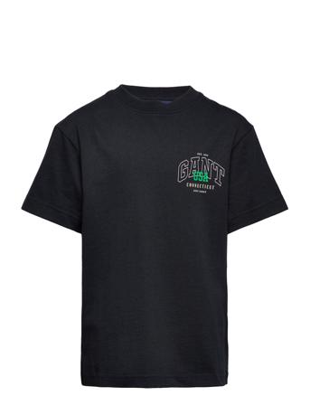 Over D T-Shirt T-shirts Short-sleeved Svart GANT*Betinget Tilbud