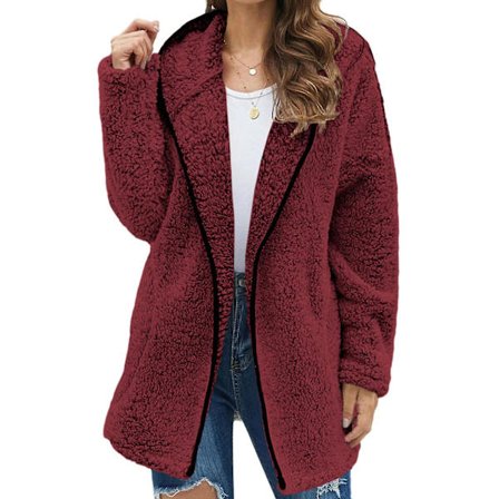 Naisten talvitakki rento pitkähihainen hupullinen neuletakki arkielämään, työhön ja ostoksille