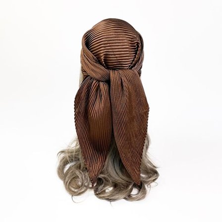 Huvudduk, stor fyrkantig scarf, enfärgad silkesscarf, dam simulerad sidenfärg, satinsatin, centralasiatisk scarf