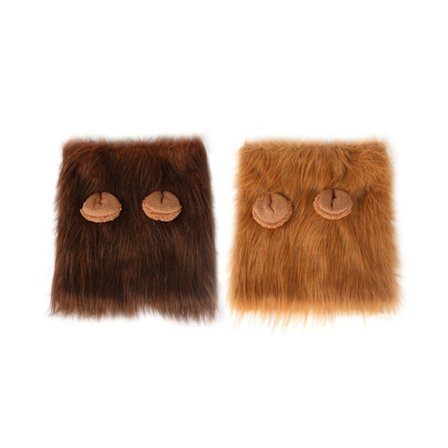 Lejonmanen Peruk Stor Hund Fancy Dress Up Party för Husdjur Halloween Kläder Ljusbrun-S