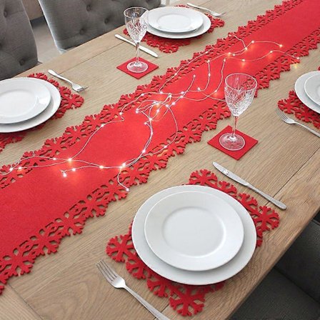 Juhlava punainen jouluhuopa pöytäliina 180*40cm