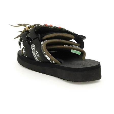 Alanui, Fringed slides Zwart, Dames, Maat:39 EU,print