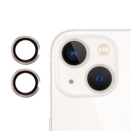 RURIHAI iPhone 13 Mini / 13 metallikehys karkaistu lasi kameran linssin suojus - Kulta