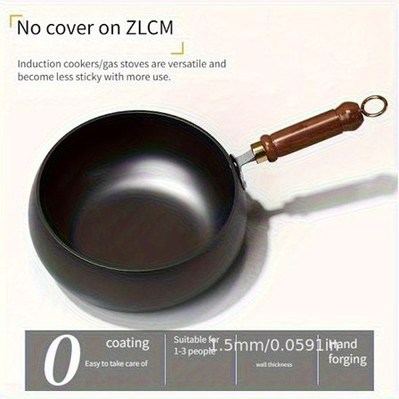 Håndlaget Tradisjonell Støpejerngryte med Stor Mage - Speiloverflate Non-Stick, Ingen Coating