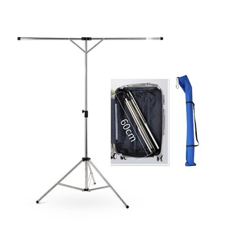 Vikbar klädhängare i rostfritt stål Stor kapacitet Kraftig klädstång för utomhusresa