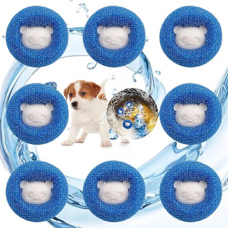 8 st Anti Hår Tvättmaskin, Återanvändbar Anti Hårboll, Husdjur Hårboll Tvättmaskin, Tvättboll, Husdjur Hårborttagare för Kläder och Sängkläder (Blå