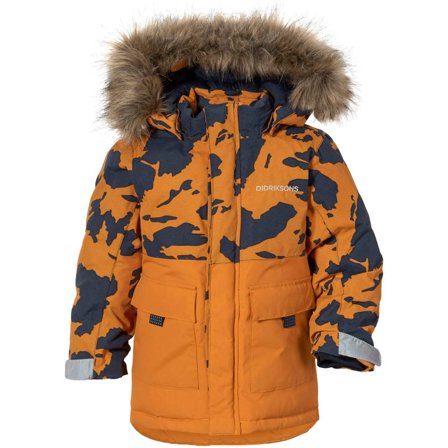 Didriksons Polarbjörnen Kids Printed Parka 2 Children synthetic-lined parkas Orange 110