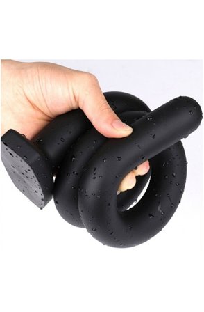 Kjøp Wolf Quarterstaff Black Silicone Anal Dildo XL 73cm - Ekstra lang analdildo | God pris