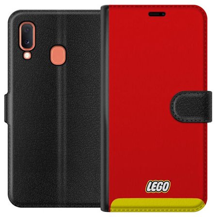 Kompatibel Tegnebogsetui til Samsung Samsung Galaxy A20e Lego RÃ ̧d Gul Plakat Byggeklodser Officiel Logo LegetÃ ̧j Retro Vintage Design Klassisk 