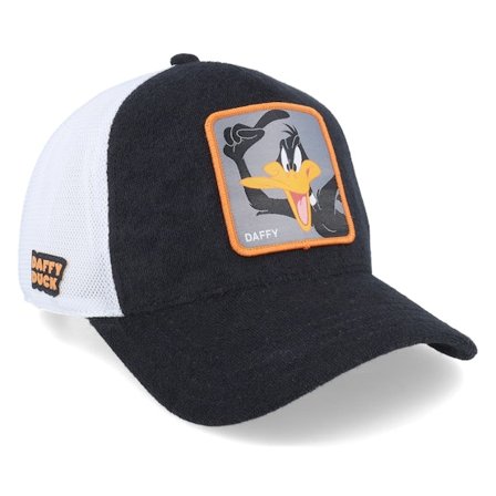 Capslab - Looney Tunes Daffy Duck Grey/Black Trucker Trucker Black Cap - @ Hatstore