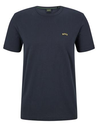 Tee Curved T-shirts Short-sleeved Marinblå BOSS