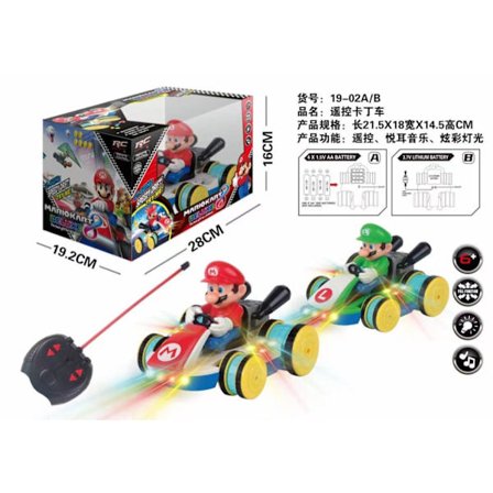Mub- Mario RC Bil Cool Stunt Bil Ljus Musik Mario Kart Racing