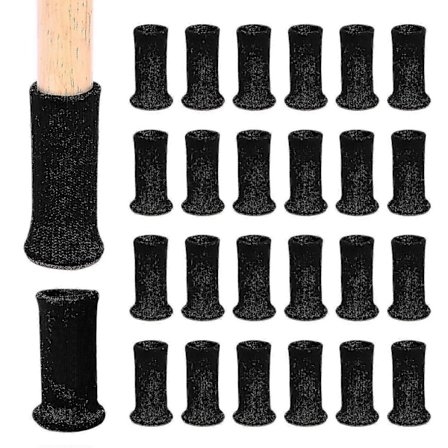 24 stk. Stolebensokker, højelastiske gulvbeskyttere, skridsikre stolebensokker, møbelhætter, passer til diameter fra 2,5 cm til 5 cm, strikkede møbler