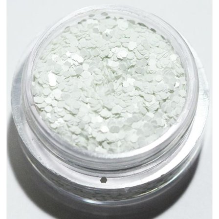 1st Hexagon glitter vit matt