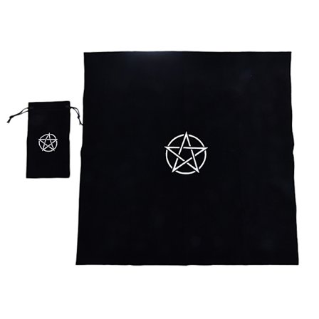 Pentagram Tarot Dug med Taske Velvet Altar Tarot Dug Pe