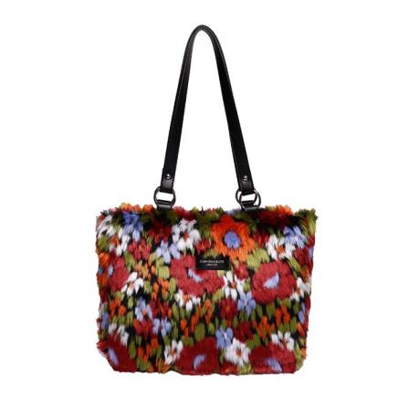 Plys håndtaske efterår og vinter tote taske RØD