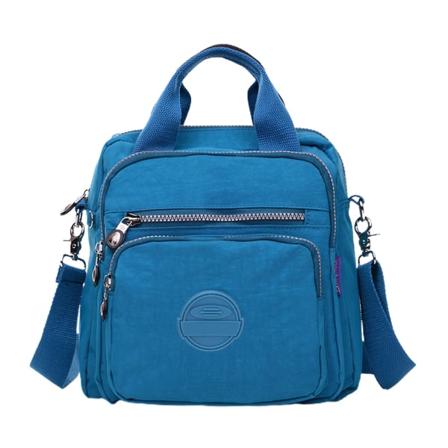 Flerlags vandtæt nylonrygsæk Multifunktions crossbody-taske Casual Anti-tyveri rejsedagstaske håndtaske Sea blue