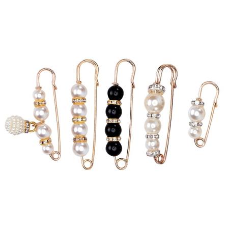 5st Delikat Broscher Set Kläder Spännen Fästverktyg Cardiganknappar As shown 7.5X2cm