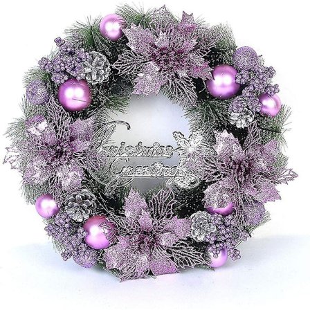 Julkrans, Juldekorationer, 30 CM, Lila