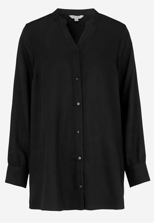 Cellbes of Sweden - Vævet tunika med knapper i sort til damer i størrelse 58/60