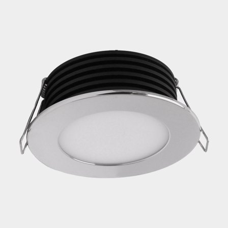 Spotlight Casolux Malou Downlight, ruostumaton teräs, LED, 10 - 18 V, 3.3 W, matala, valkoinen valo
