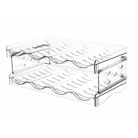 Gennemsigtig vandflaskeopbevaringsstativ Stabelbar vandflaske