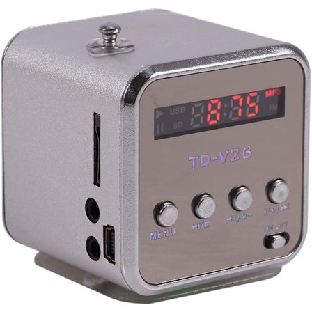Bärbar radio, Radio Billig TD V26 Små radioapparater Fickradio Batteriradio Minihögtalare Musikspelare Fm-radio Pc Fashion Stödjer Tf-kort och U-skiva