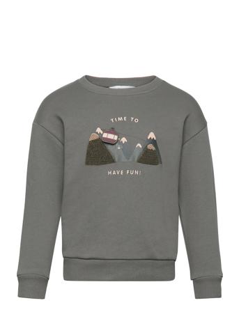 Printed Picture Sweatshirt Sweat-shirt Genser Grønn Mango*Betinget Tilbud