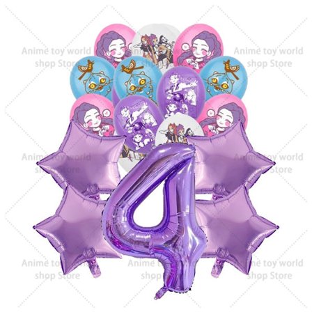 KPop Demon Hunters fødselsdagssæt: dug, tallerkener, kopper, balloner, kagetopper til børn