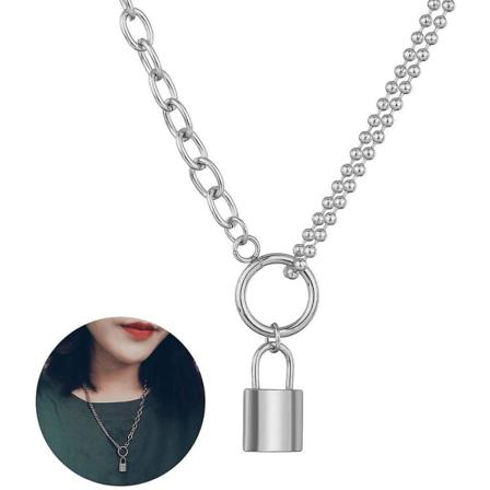 Låshalsband Y-hängehalsband Silver