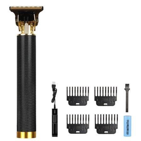 Elektrisk hårklippare Hårtrimmer för USB uppladdningsbar elektrisk rakapparat Skägg Barbers hårklippning black