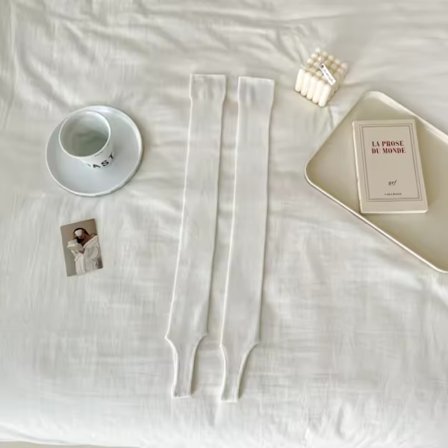 hvid - Nye moderigtige damestrømper i ensfarvet tynd åndbar simpel lang knæhøj elegant trendy benvarmere til kvinder