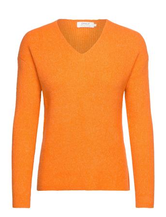 Onlcamilla V-Neck L/S Pullover Knt Noos Pullover Oransje ONLY*Betinget Tilbud